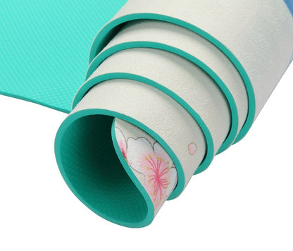 Stretch Pray Do Yoga Lotus Pattern Suede TPE Yoga Mat