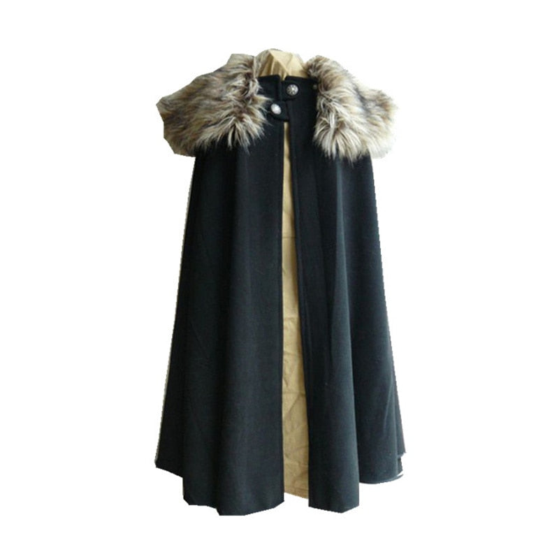 Unisex Medieval Faux Fur Viking Cloak