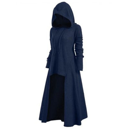 Mystery Goddess High Low Knitted Gothic Punk Hooded Dress