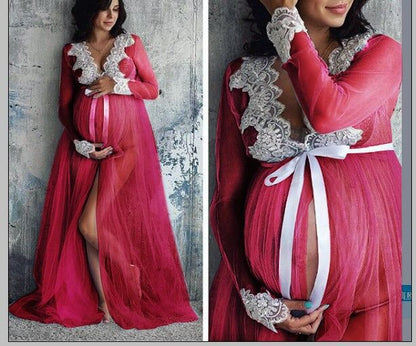 Gorgeous Femme Preggo Lacy Maternity Photoshoot Dress/Gown