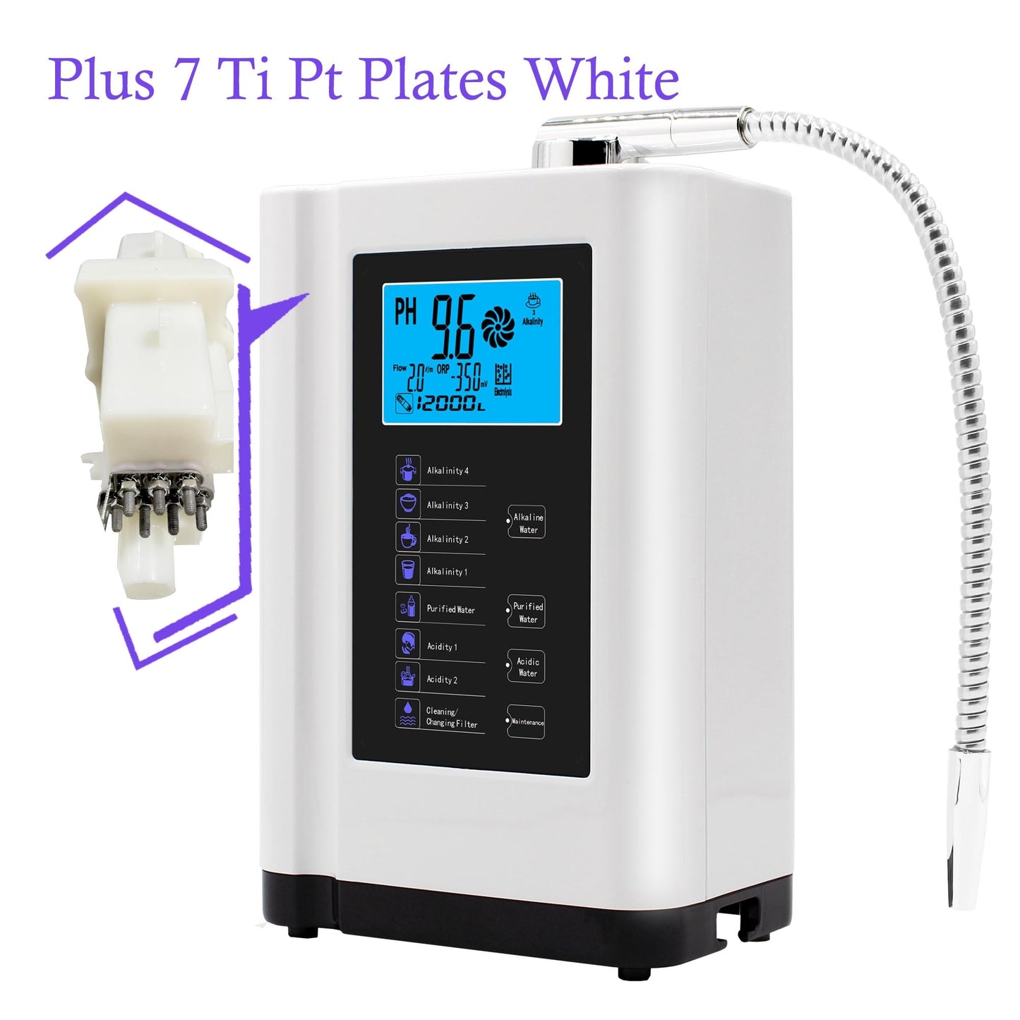 Alkaline Water Ionizer hydrogen generator Machine Purifier,Produces pH 3.5-10.5 Alkaline Acid water Water Filter system for Home