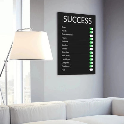 Print Only Success Inspirational Quotes Canvas Painting
