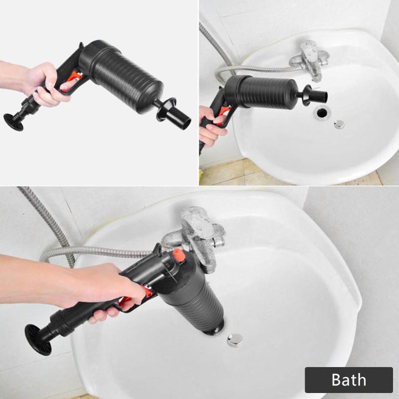 Clogged Pipe Air Pump Pressure Pipe Plunger Drain Cleaner Sewer Sinks Basin Remover Bathroom Kitchen Toilet