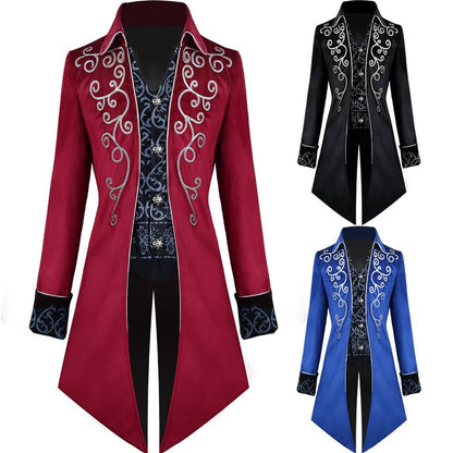 Vampire Mystique Medieval Men's Steampunk Tailcoat Cosplay Trench Frock