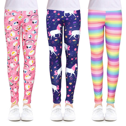 Print Flower Skinny  SoftLeggings For Girls 4-12 Years Clothes Pencil Pants Cotton Kids Trousers