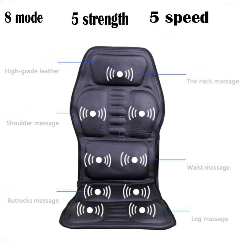 Electric Neck Back Butt Massage Chair Cushion with Heat 9 motor Vibrator Home Car Office Lumbar Waist Pain Relief Seat Pad Relax Mat