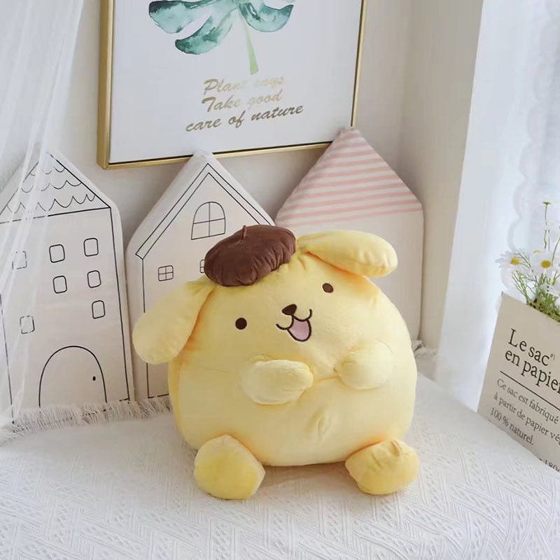 Soft Cuteness Pom Pom Purin Plush 17"-19" Cartoon Dog Sitting Position Plush Toy Pillow Cute Anime Stuffed Plushie Soft Doll