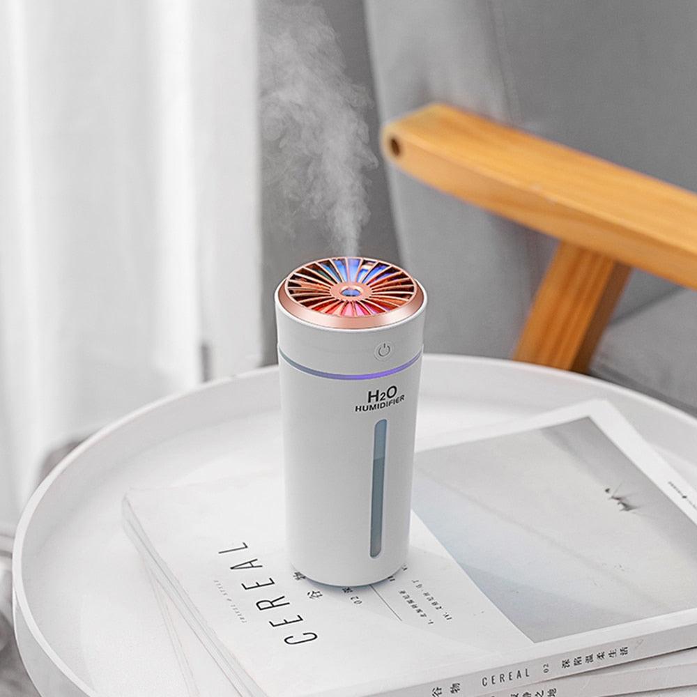 Portable Mini Air Humidifier USB Ultrasonic Essential Oil Diffuser Home Aroma Anion Mist Maker LED Night Light
