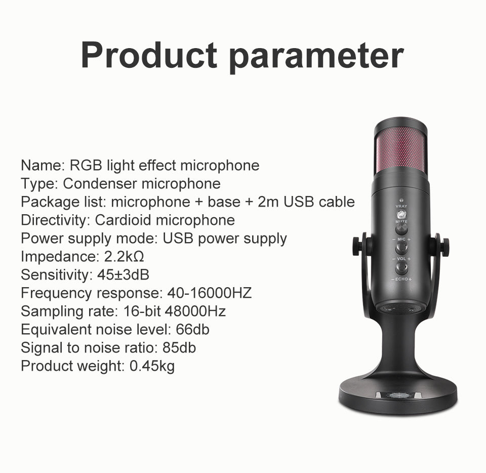 Dynamic RGB MU900 Condenser Microphone