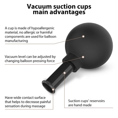 Chinese Medicine Anti Cellulite Rubber Head Suction Cups Hijama Vacuum Cupping Glasses Set Massage For Body Physiotherapy Jars