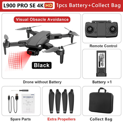 Quadcopter L900 PRO SE GPS Drone with 4K HD Dual Camera & Storage Bag