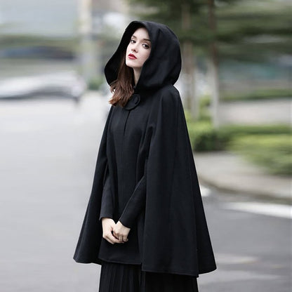 Hooded Gorgeous Goddess Cape Cloak Trench Coat Jacket