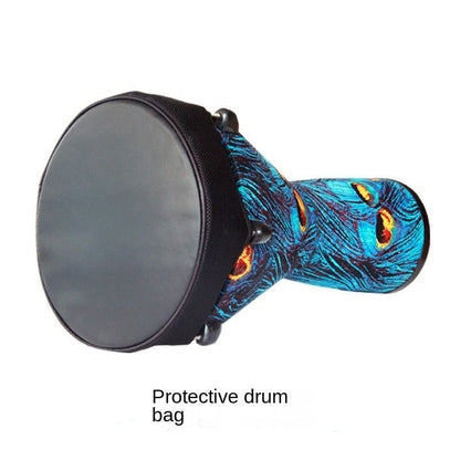 This Stunning Art Djembe Drum African Drum with Drum Bag is the art and music lover's dream come true. Incredible hand painted designs on frosted drum combine to create powerful sound. You will love this drum and it will enrich your life.. Available in 3 sizes and 6 different designs. Comes with a drum protector bag.