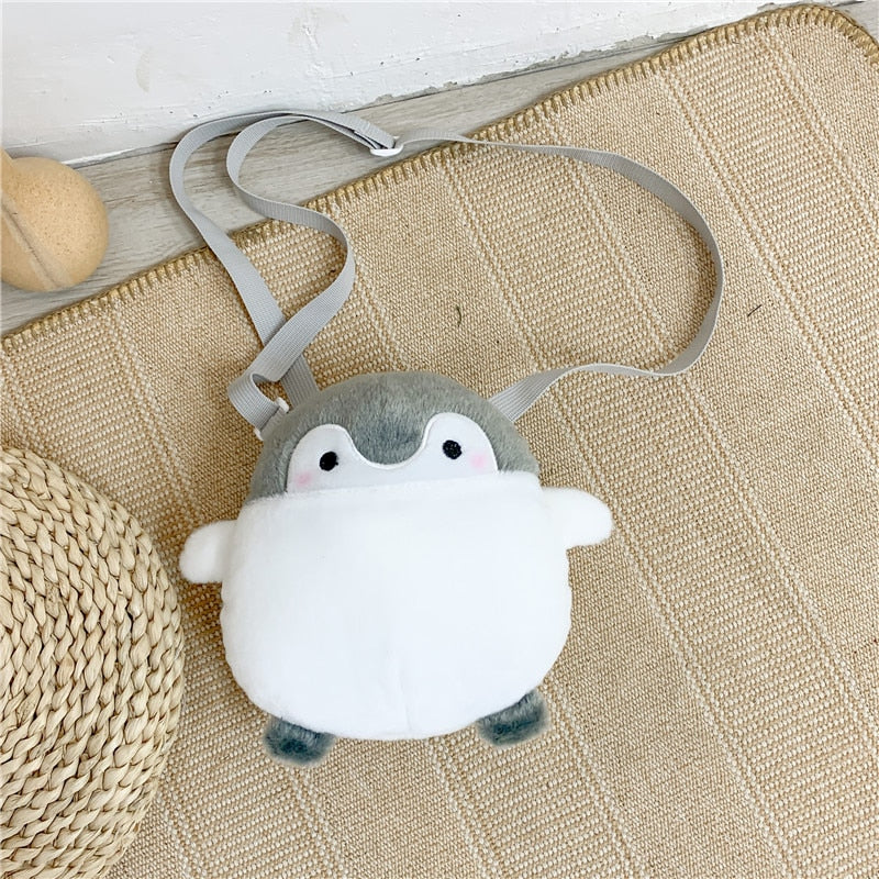 Japanese Girl Kawaii Penguin Messenger Bag Women Cute Plush Shoulder Bag Cartoon Ins Doll Toy Plushie Bag