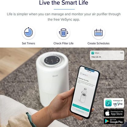 LEVOIT Home Great Room Air Purifier, Smart WiFi Alexa Control, H13 Real HEPA Filter for Allergies, Pets, Somke, Dust