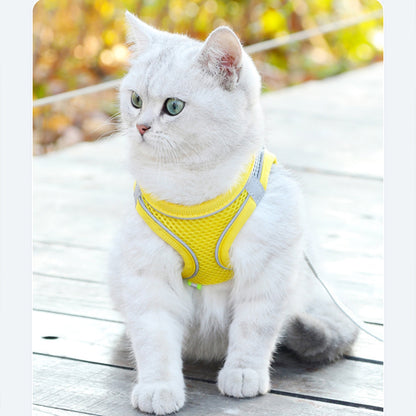 This Beautiful Adjustable Reflective Harness and Leash Set For Pets, with breathable mesh, is comfortable and safe for your much loved pet. The harness is designed to avoid neck injury, the reflective strips make your dog, cat or other pet visible at night time and the leash is 4 feet 9inches (1.5meters) long to make walking easy and comfortable. 