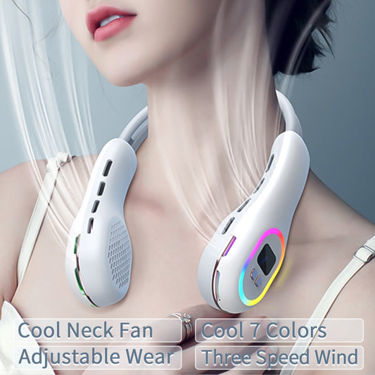 Luxe Fast Cooling Quiet Soft Adjustable Personal Neck Fan with USB for Menopause Camping Workouts Outdoors