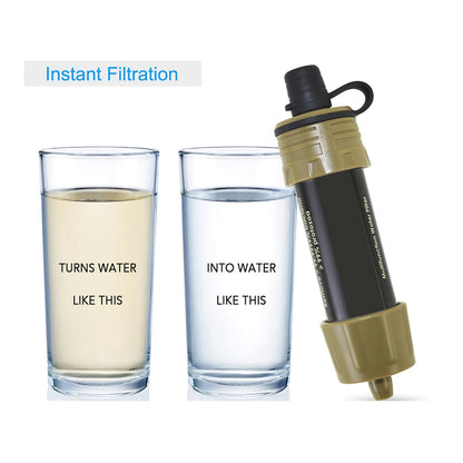 Anti-Bacterial Personal Water Purifier Water Filtration System Camping Purification Outdoor Traveling Survival Emergency