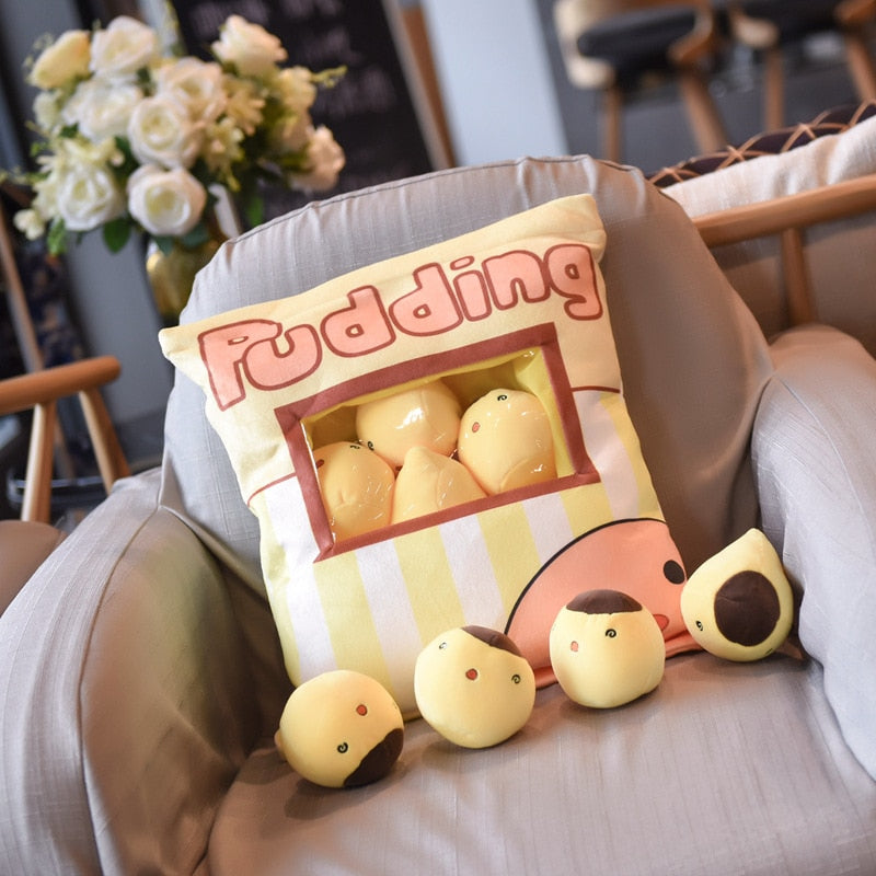 Cutest Kawaii Animal Balls Pudding Candy Bag Pillow Plush Stuffed Mini Doll of Sakura Rabbit Dinosaur Pig Chick Penguin Nap Plushie