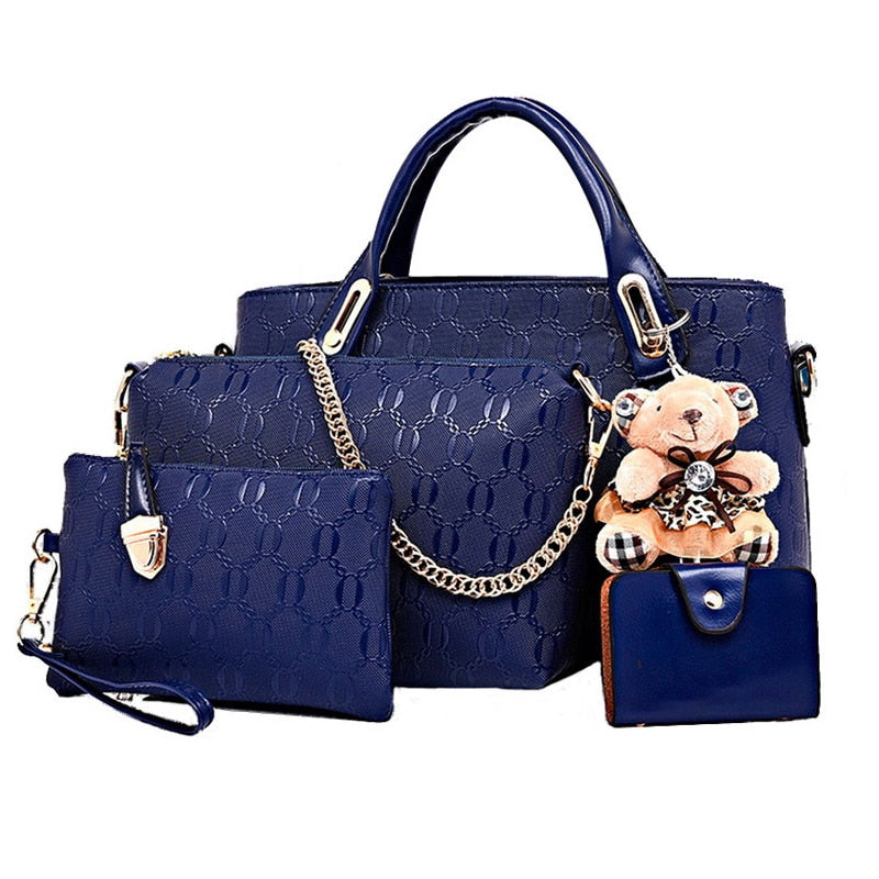 Luxury 4 Piece Set Handbag/Purse For Elegant Women