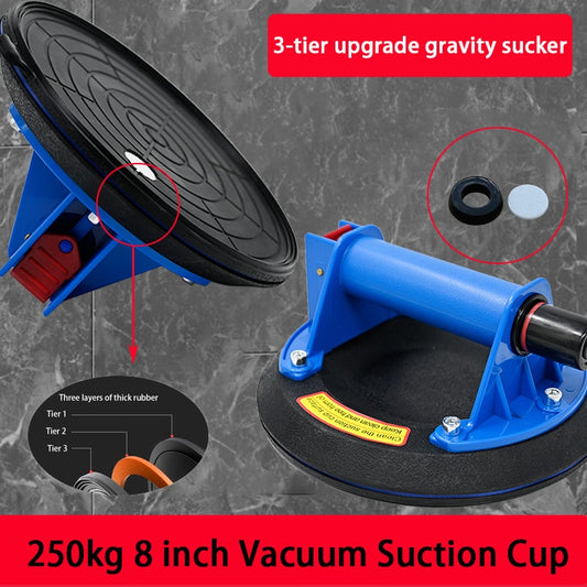 1PCS 8" Vacuum Suction Cup 200KG-250KG Bearing Capacity Heavy Duty Vacuum Lifter for Granite Tile Glass Manual Lifting