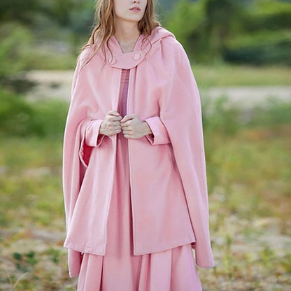 Hooded Gorgeous Goddess Cape Cloak Trench Coat Jacket