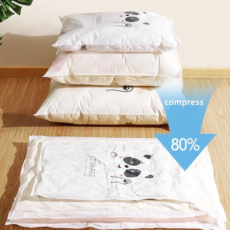 Reusable Vacuum Bag and Pump Cover for Clothes Storing Large Plastic Compression Empty Bag Travel Accessories Storage Container