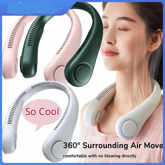 Quiet Cool Me Now Personal Portable Hanging Neck Fan For Menopausal Women Home Office Sports Workouts Wireless USB Rechargeable
