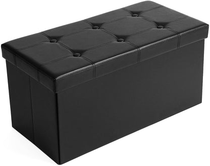 Faux Leather Folding Storage Bench