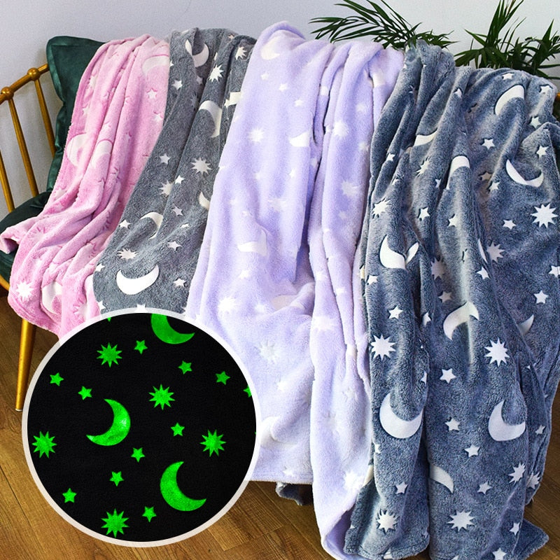 Cozy Warm Glow in the Dark Kids Flannel Blankets