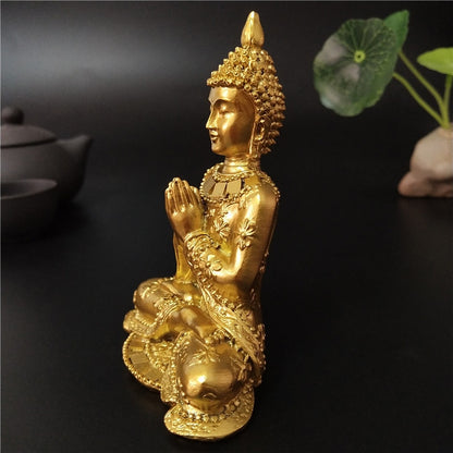 Wealth Meditation Buddha Statue Gold resin
