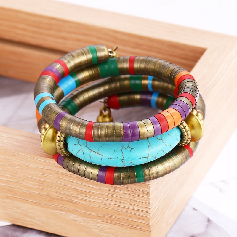Kundalini Turquoise Bangle Wrap Bracelet