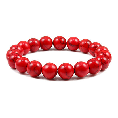 Red Turquoise Stretch Bracelet Bundle