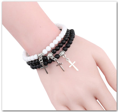 Divine Cross Lava Rock Bracelet