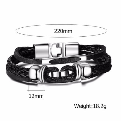 Multi-layer Leather Rope Bracelets Bangles