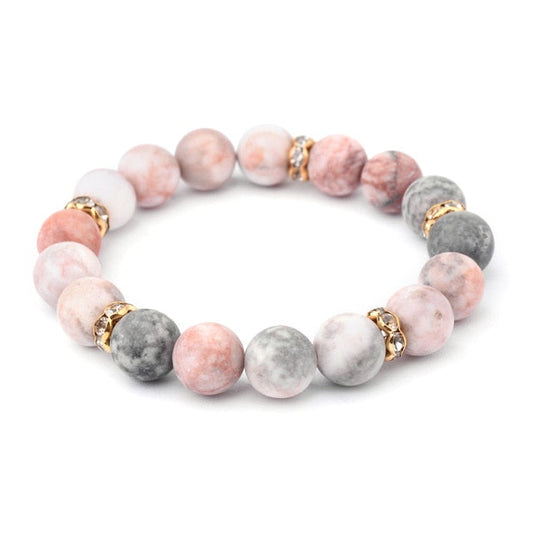 Pink Zebra Jasper Natural Semi-precious Stone Bracelets