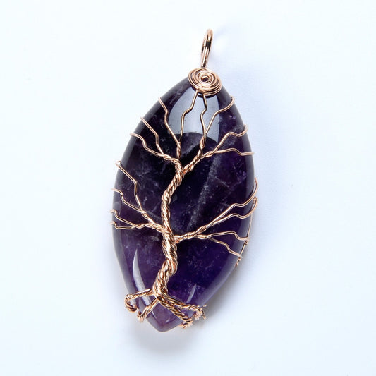 Amethyst & Copper Wrapped Pendant (no chain)