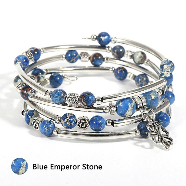 Natural Stone Trendy Crystal Wrap Bracelet