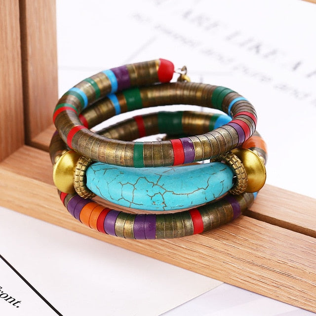Kundalini Turquoise Bangle Wrap Bracelet