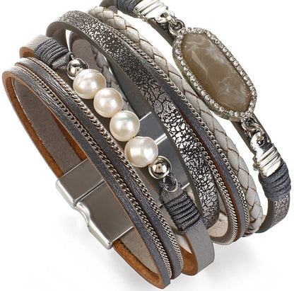 The Confident Male Leather Wrap Bracelet