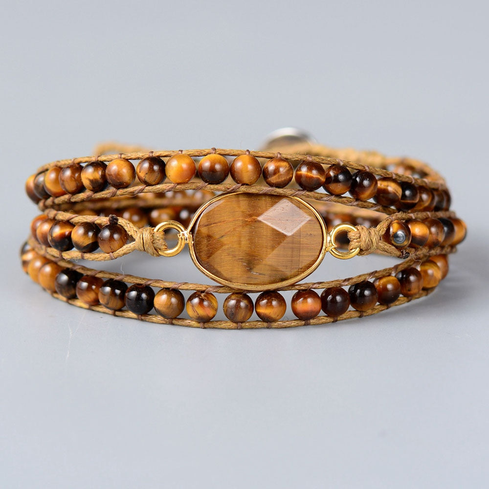 Heal Your Money Issues Tigers Eye Wrap Bracelet