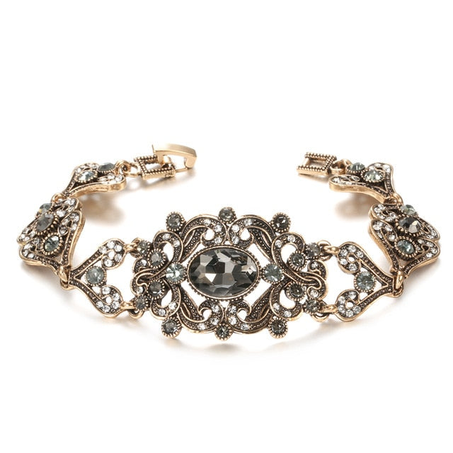 Vintage Luxe Gray Crystal  Bracelet