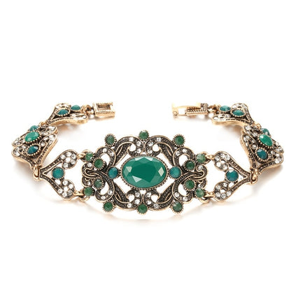 Vintage Luxe Green Crystal Bracelet