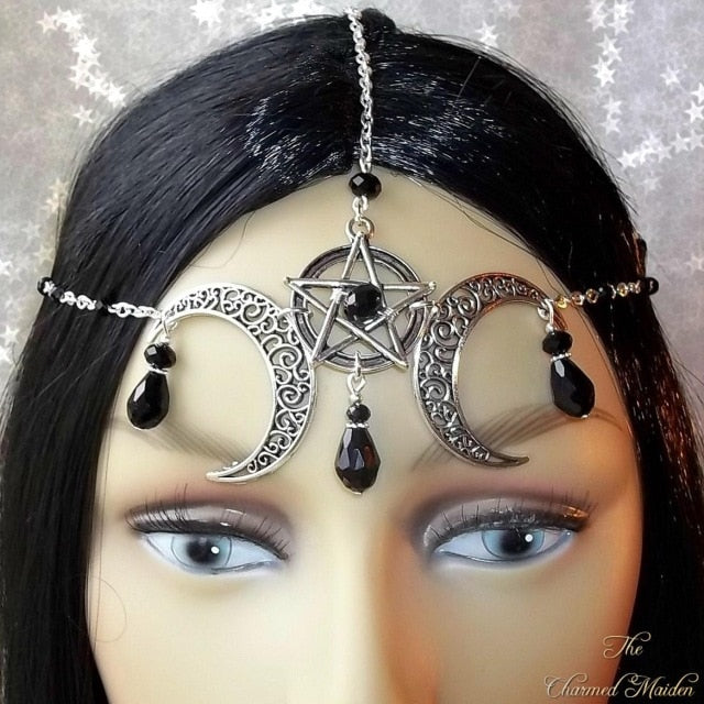 Ceremonial Moon Goddess Triskele Headpiece (different variations available)