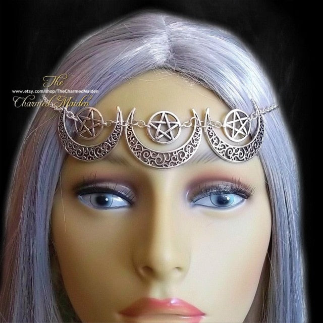 Ceremonial Moon Goddess Triskele Headpiece (different variations available)