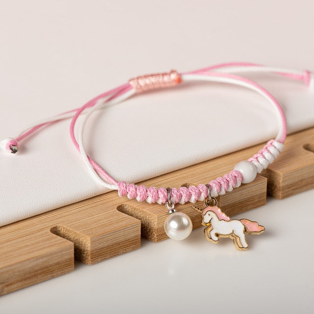 Bunny Cat & Unicorn Hand Woven Adjustable Girls Bracelet