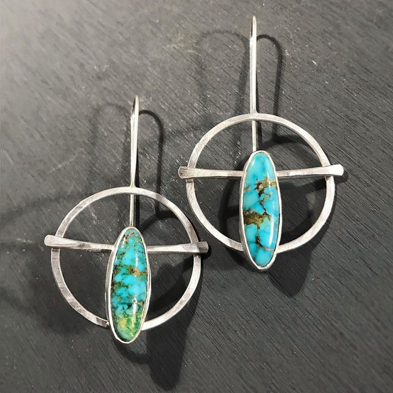 Boho Vintage Turquoise Earrings