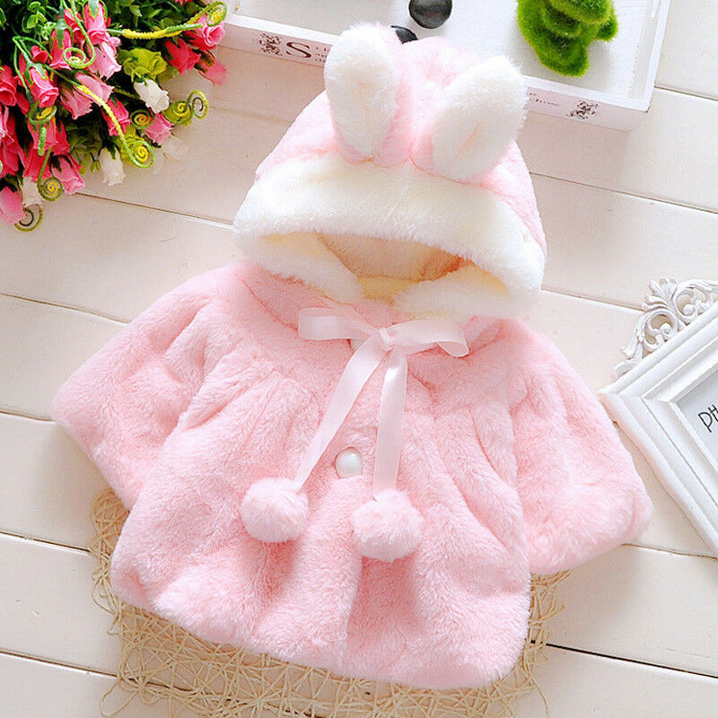 Fluffy Bunny Girls Jacket (ages 0 - 24 months)