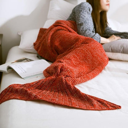 Beautiful Warm Handmade Knitted Mermaid Tail Blanket