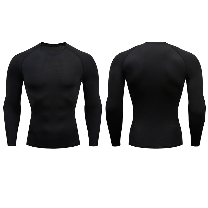 Men's Long Sleeve Rash Guard Quick Dry Compression Fitness T-Shirt